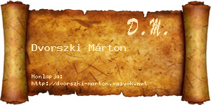 Dvorszki Márton névjegykártya
