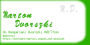 marton dvorszki business card